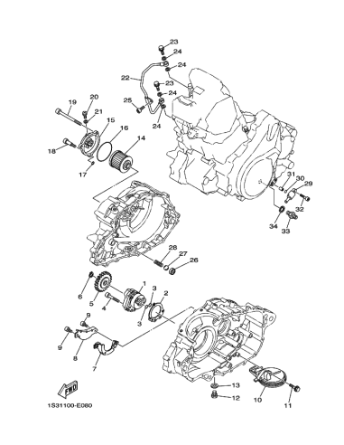 Tornillo bomba aceite original Yamaha YFM 700 RAPTOR (n4)