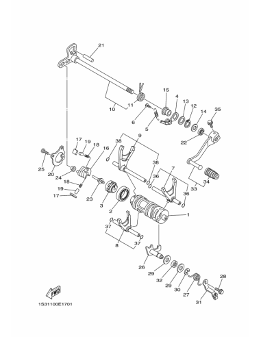 Soporte selector cambio original Yamaha YFM 700 RAPTOR (n26)