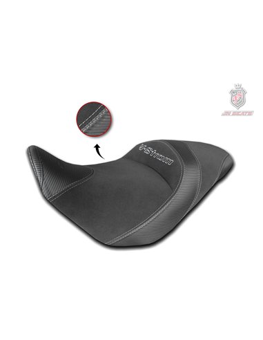 Funda de asiento JN SEATS para SUZUKI V-STROM 650 17-22 negra y carbono