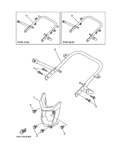 Tornillo asa trasera original Yamaha YFM 700 RAPTOR (n4)