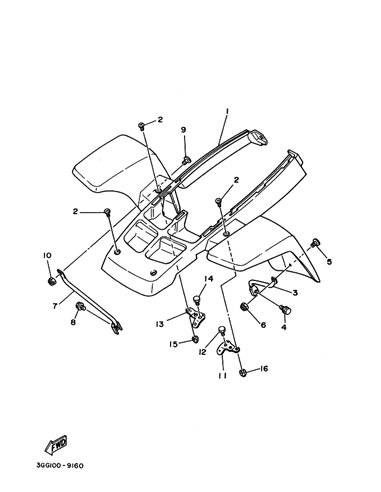 Tuerca autoblocante original Yamaha YFM 700 RAPTOR (n6) y Banshee (n6, n10, n15, n16 / n5) Controles manillar Banshee (n16)