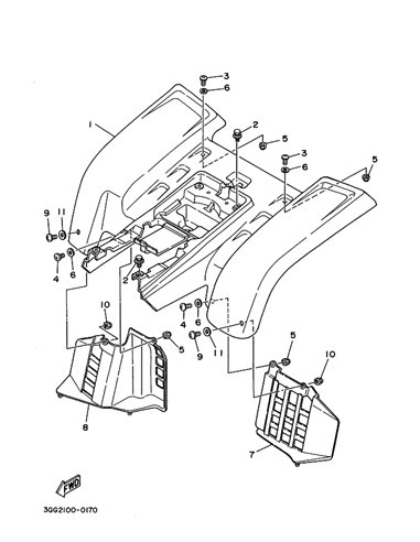 Tuerca autoblocante original Yamaha YFM 700 RAPTOR (n6) y Banshee (n6, n10, n15, n16 / n5) Controles manillar Banshee (n16)