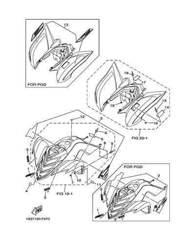 Emblema 2 original Yamaha YFM 700 RAPTOR (n1)