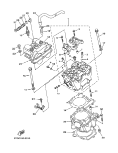 Culata completa original Yamaha YFZ 450 (n1)