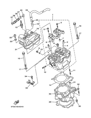 Culata completa original Yamaha YFZ 450 (n1)