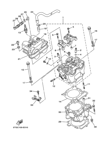 Tornillo cilindro original Yamaha YFZ 450 (n32)
