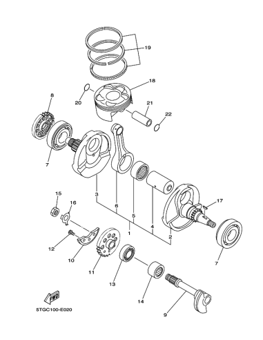 Piston original Yamaha YFZ 450 (n18)