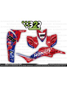 Kit adhesivos personalizable recubrimiento completo Honda TRX400 extreme rojo y azul
