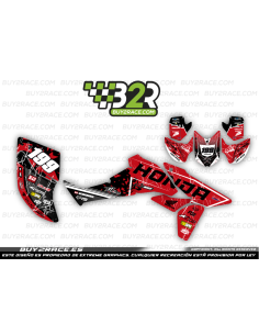 Kit adhesivos personalizable recubrimiento completo Honda TRX450 rojo y negro