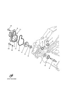 Anillo bomba de agua original Yamaha YFZ450 (n2)