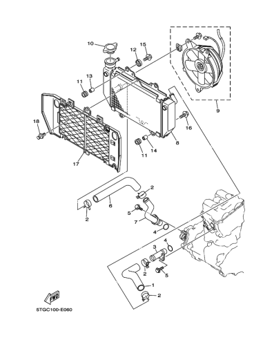 Manguera 2 original Yamaha YFZ450 (n6)