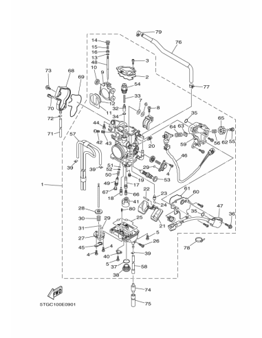 Inyector (48) original Yamaha YFZ 450 (n18)