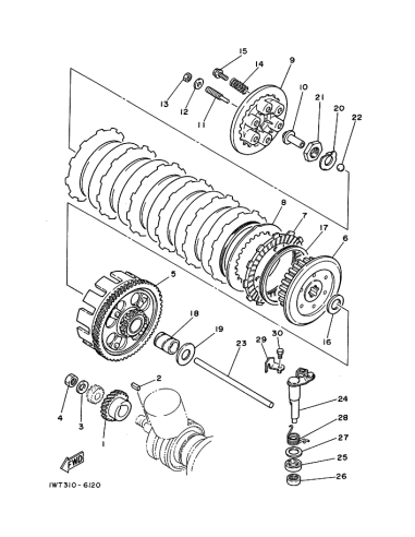 Leva de empuje completa original Yamaha Banshee (n24)