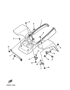 Soporte de guardabarro 2 original Yamaha Banshee (n7)