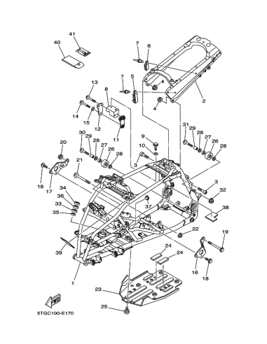 Tornillo de reborde original Yamaha YFZ 450 (n9)