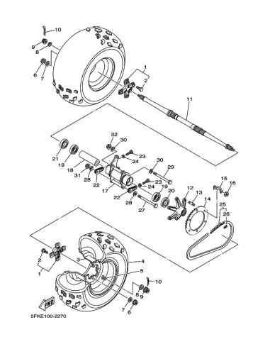 Tirador de cadena original Yamaha Banshee (n22)