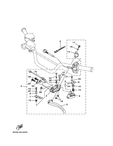 Tuerca autoblocante original Yamaha YFM 700 RAPTOR (n6) y Banshee (n6, n10, n15, n16 / n5) Controles manillar Banshee (n16)