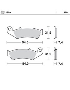 Pastillas de freno delantero izquierdo MOTOMASTER NITRO SERIES 091721 Honda CR125 250 500 NX 250 XL 250R XR 250R 600R