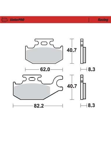 Pastillas de freno delantero izq./der. MOTOMASTER RACING SERIES 095711 SUZUKI KING QUAD 450 500 700 750
