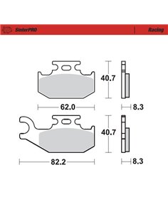 Pastillas de freno delantero izq./der. MOTOMASTER RACING SERIES 096311 Suzuki LT-A 450 500 700 750 LT-A/F 400