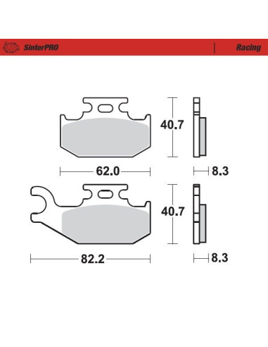 Pastillas de freno delantero izq./der. MOTOMASTER RACING SERIES 096311 Suzuki LT-A 450 500 700 750 LT-A/F 400