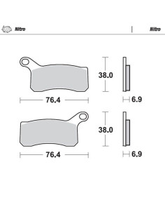 Pastillas de freno delantero der./izq. MOTOMASTER NITRO SERIES 096521 KTM 505 SX 10-13  525 XC 08-13