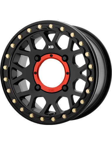 Llanta reforzada KMC KS235 GRENADE Beadlock Negra 14x7 5+2 4/137 +38mm Can Am