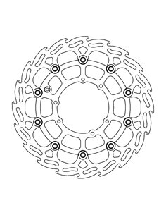 Disco de freno flotante delantero negro FLAME SERIES MOTOMASTER 298mm Honda CR 125 250 04-07 CRF 250 450 04-...