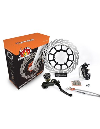 Kit de freno delantero flotante 320mm SUPERMOTO RACING MOTOMASTER (con foco) Honda CR 125 250  CRF 250 450