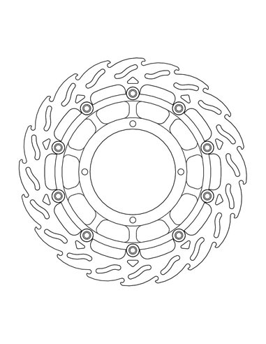 Disco de freno flotante delantero negro FLAME SERIES MOTOMASTER 320mm HUSQVARNA 449 450 510 610 630 650