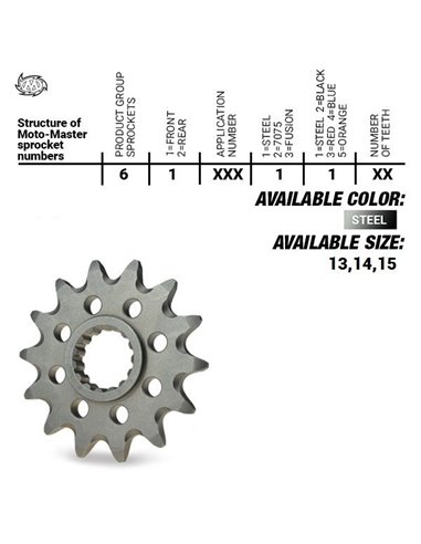 Piñon de ataque MOTOMASTER  Yamaha YFM 700 R Raptor 06-14  YFZ 450 R 09-...