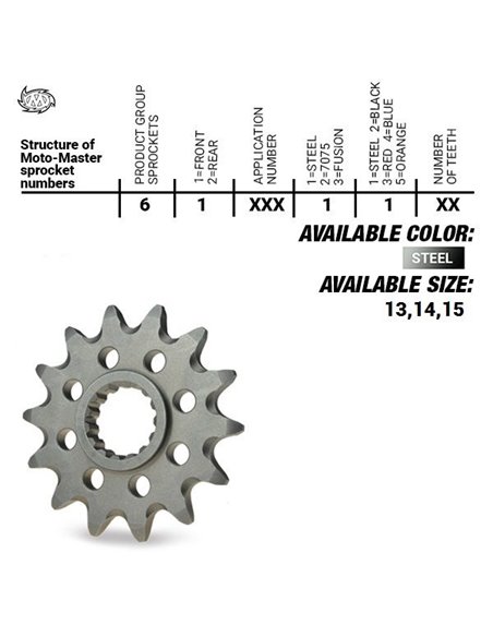 Piñon de ataque MOTOMASTER  Yamaha YFM 700 R Raptor 06-14  YFZ 450 R 09-...