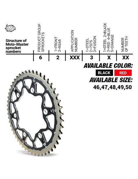 Corona MOTOMASTER FUSION SERIES ROJO Honda CR 80 85-02  CR 85 R 03-07  CR 85 RB 03-07  CRF 150-R-RB 07-...