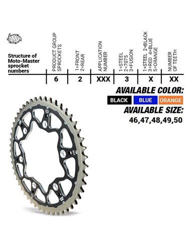 Corona MOTOMASTER FUSION SERIES NARANJA GASGAS MC 85 21-...  HUSQVARNA TC 85 14-...  KTM SX 85 04-...  105 04-11