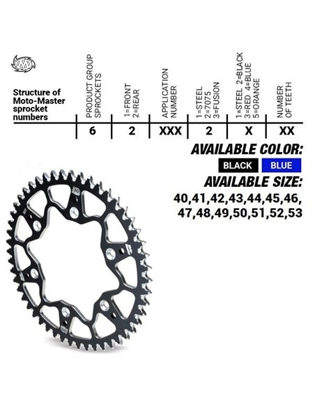Corona MOTOMASTER 7075 SERIES ALUMINIO AZUL TTR 230 WRF 250 426 450 YZ 125 250 YZF 250 400 426 450 Fantic