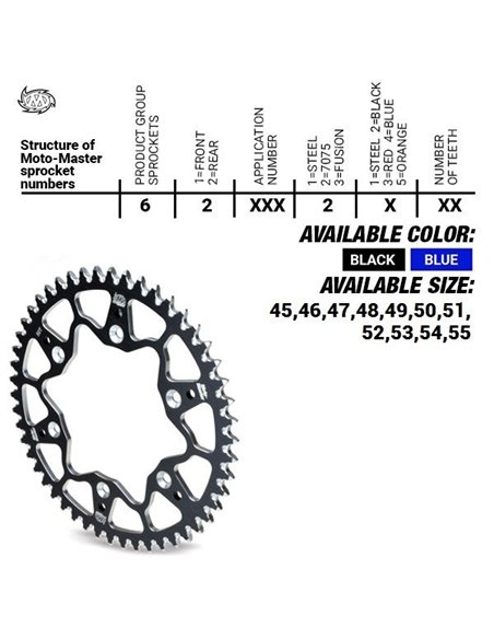 Corona MOTOMASTER 7075 SERIES ALUMINIO NEGRO TM RACING MX 85 13-...