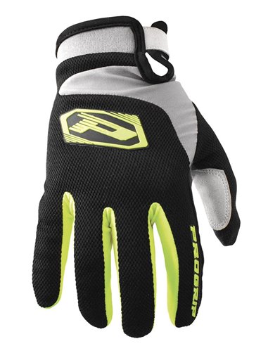 Guantes Cross PROGRIP AIRTECH Amarillo Flúor Negro Gris