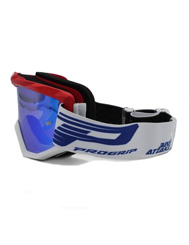 Gafas PROGRIP 3201FL-130 rojo blanco cristal azul espejo