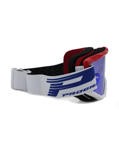 Gafas PROGRIP 3201FL-130 rojo blanco cristal azul espejo