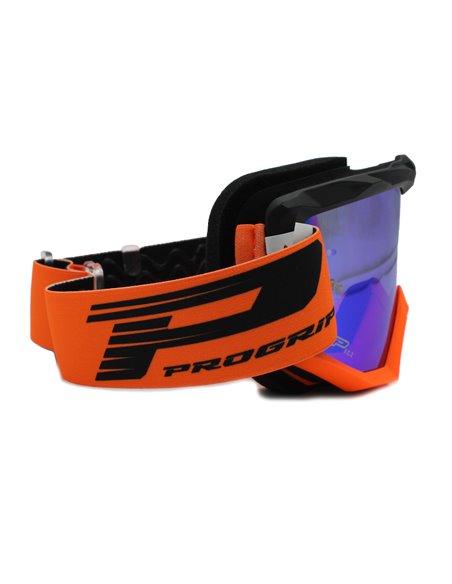 Gafas PROGRIP 3201FL-366 negro naranja fluorescente cristal azul espejo