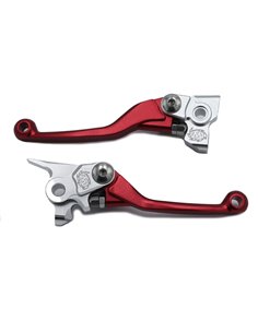 Juego de manetas de freno y embrague forjadas reversibles MOTOMASTER rojas Honda CRF 250 07-... 450 17-20