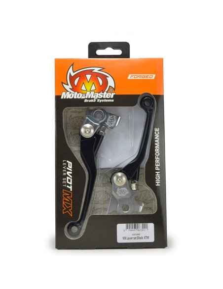 Juego de manetas de freno y embrague forjadas reversibles MOTOMASTER negras Yamaha YZ 125 250 YZF 250 450