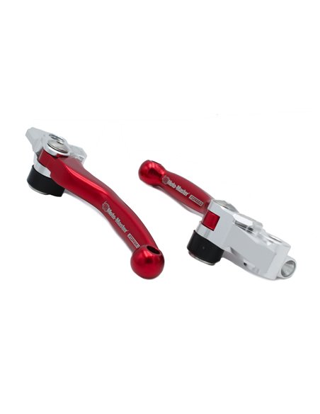 Juego de manetas de freno y embrague forjadas reversibles MOTOMASTER rojas KTM GASGAS HUSQVARNA (BREMBO)