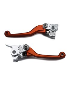 Juego de manetas de freno y embrague forjadas reversibles MOTOMASTER naranjas KTM GASGAS HUSQVARNA (BREMBO)