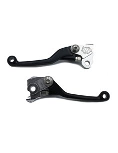 Juego de manetas de freno y embrague forjadas reversibles MOTOMASTER negras KAWASAKI KX 250 21-... KX 450 19-...
