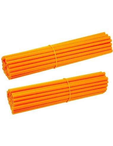Protectores de radios Racepro naranja fluorescente (38 delanteros y 38 traseros)