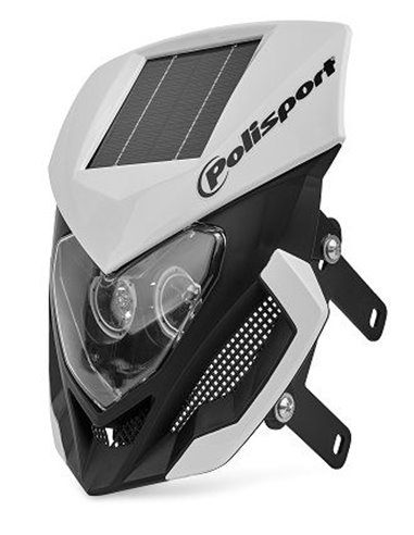 Portafaros Polisport LOOKOS SOLAR LED Blanco Negro