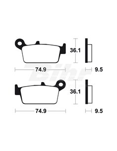 Tecnium MO104 Sintered Brake Pads Position: Rear