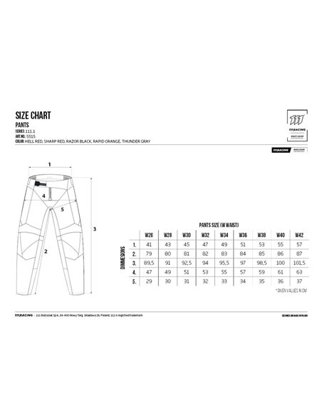 Pantalones 111Racing SHARP RED 111.1 rojo y blanco