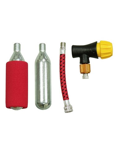 Kit inflador CO2 Racepro Regulador + 2 cartuchos de 16gr + adaptador
